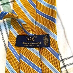 Brooks Brothers Silk Yellow and blue scarf